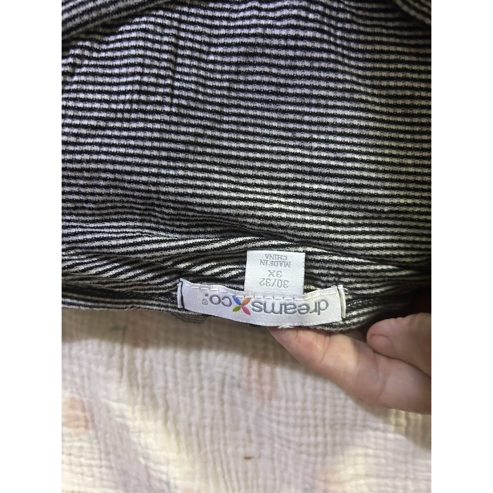 Dreams & Co Two Piece Pj Set Black Striped 3X 30/32 Set - Picture 4 of 4